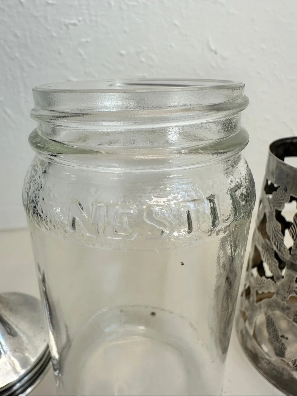 Sterling Silver Mexico Nestle Sugar Shaker with Cutout Leaf Design